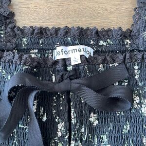 Reformation Black smocked dress Size L